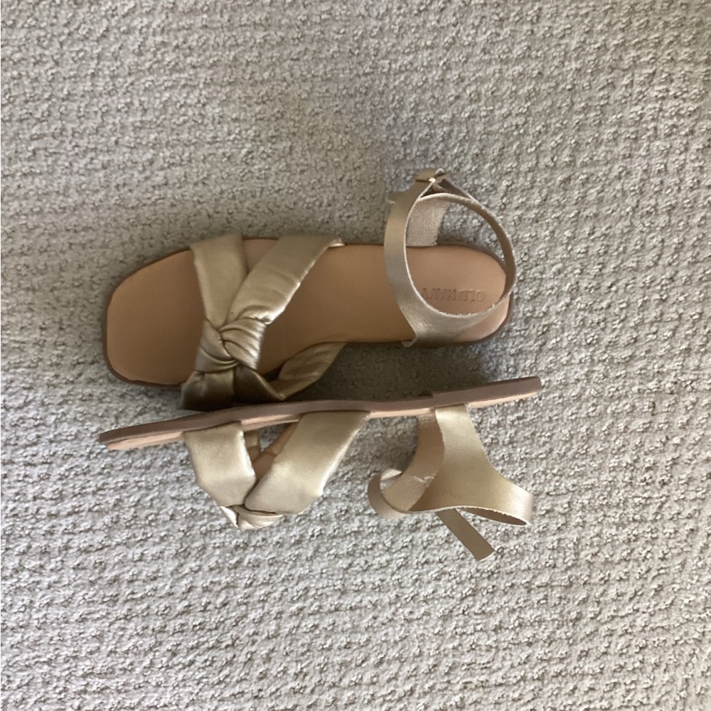 Old Navy Gold knotted Ankle Strap Sandals